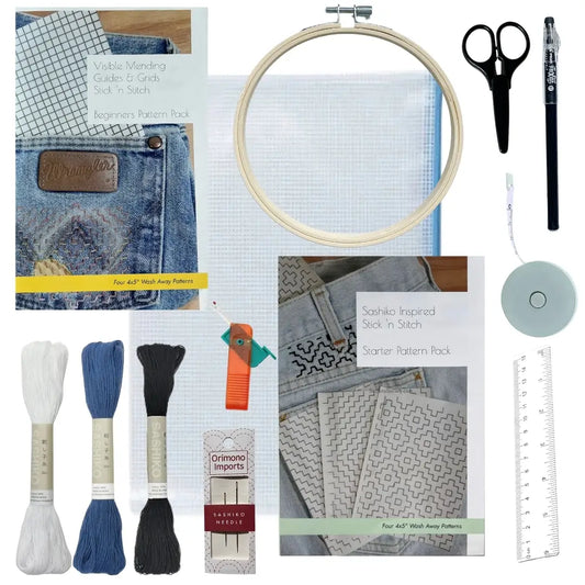 Basics of Visible mending Kit w/Embroidery Booklet + Tools