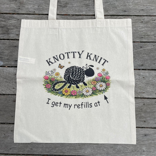 Knotty Knit Cotton Knitting Tote