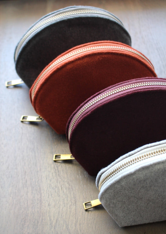 Woolen Zippered Notions Pouch