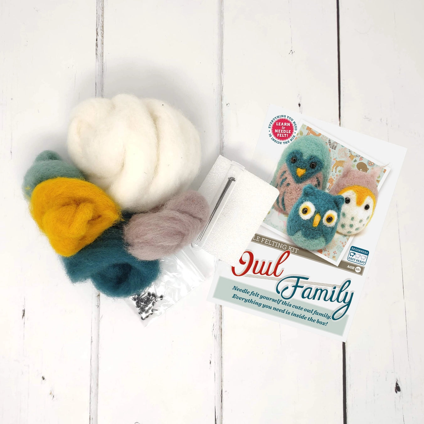 Owl Family Needle Felting Kit