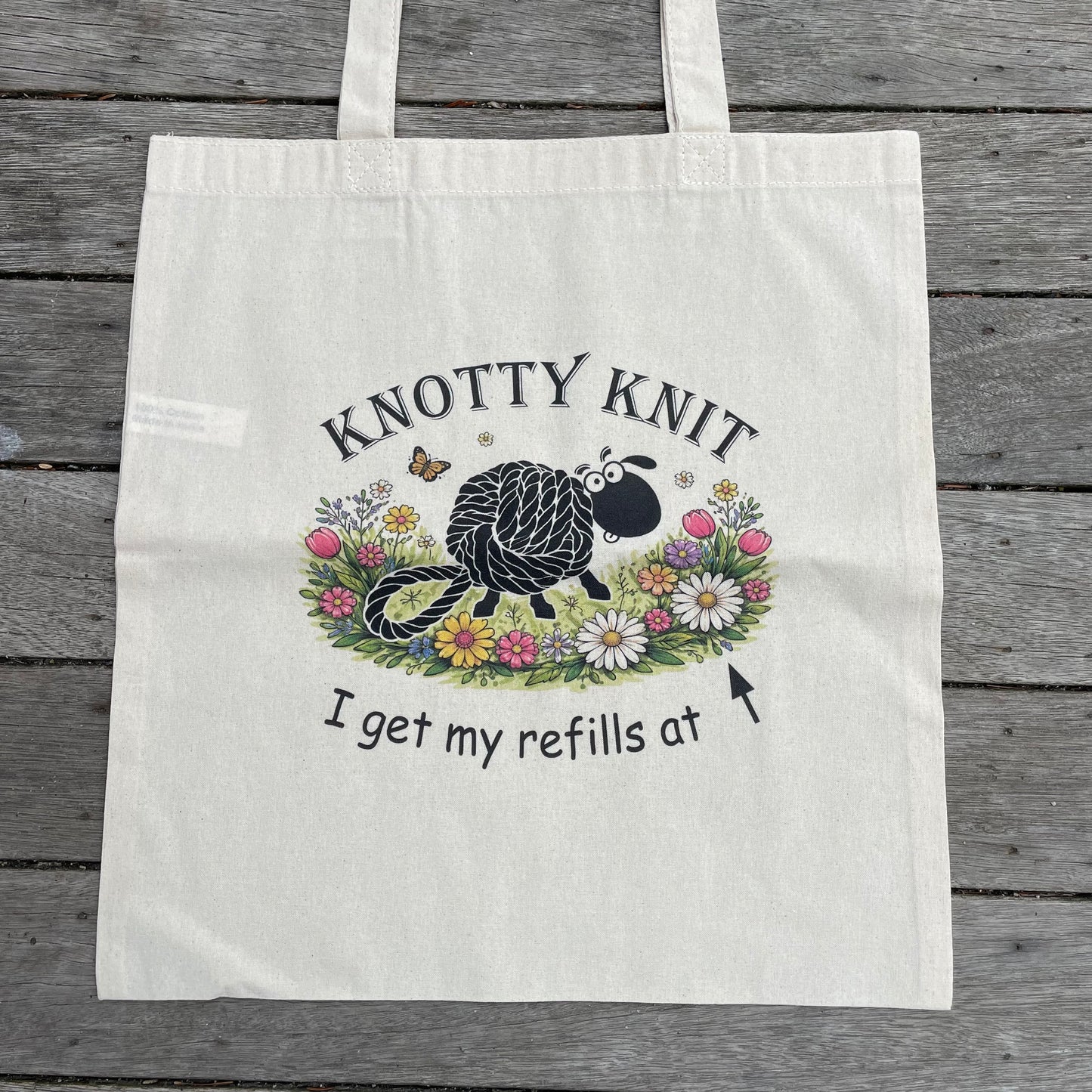 Knotty Knit Cotton Knitting Tote