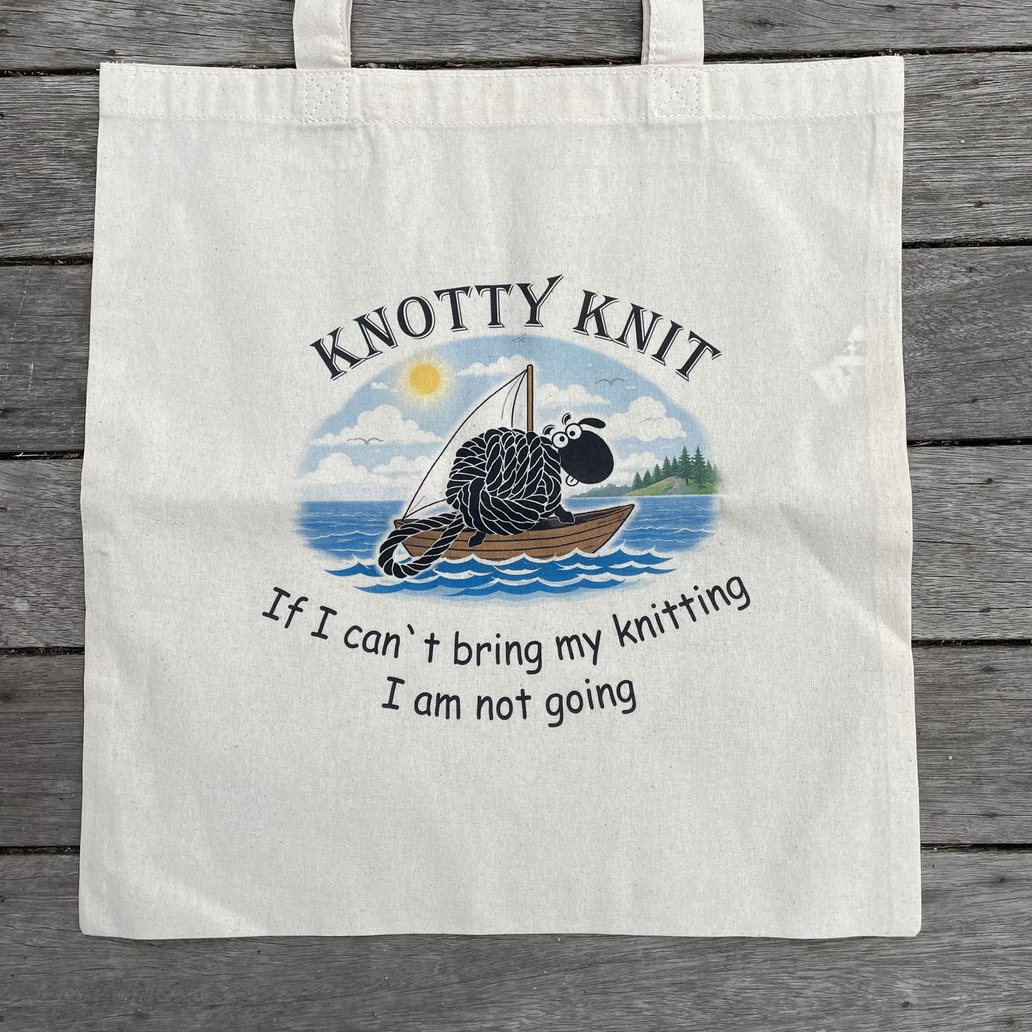 Knotty Knit Cotton Knitting Tote