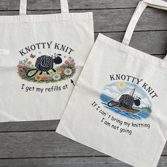 Knotty Knit Cotton Knitting Tote