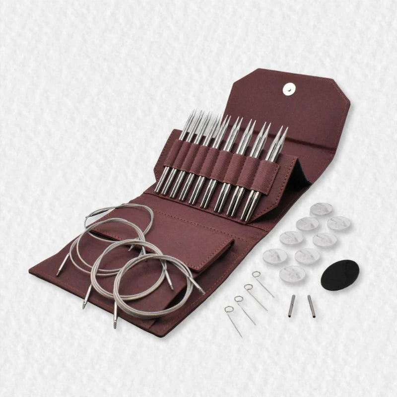 Lykke Flight 5" Standard Interchangeable Needle Set US 3-10.5, Maroon