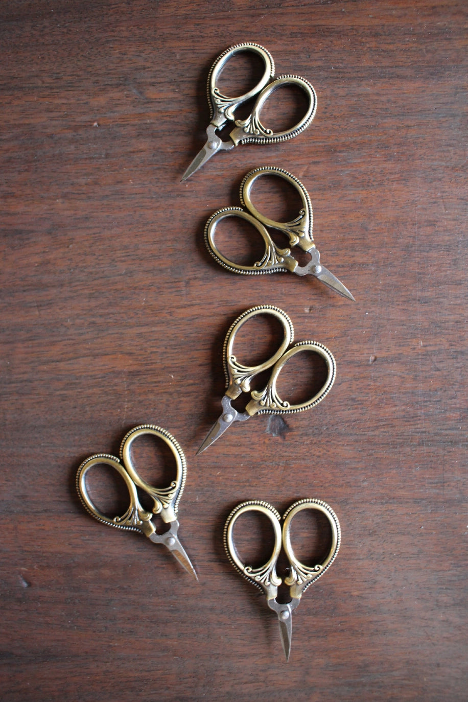 Mini Embroidery Scissors Antique Gold