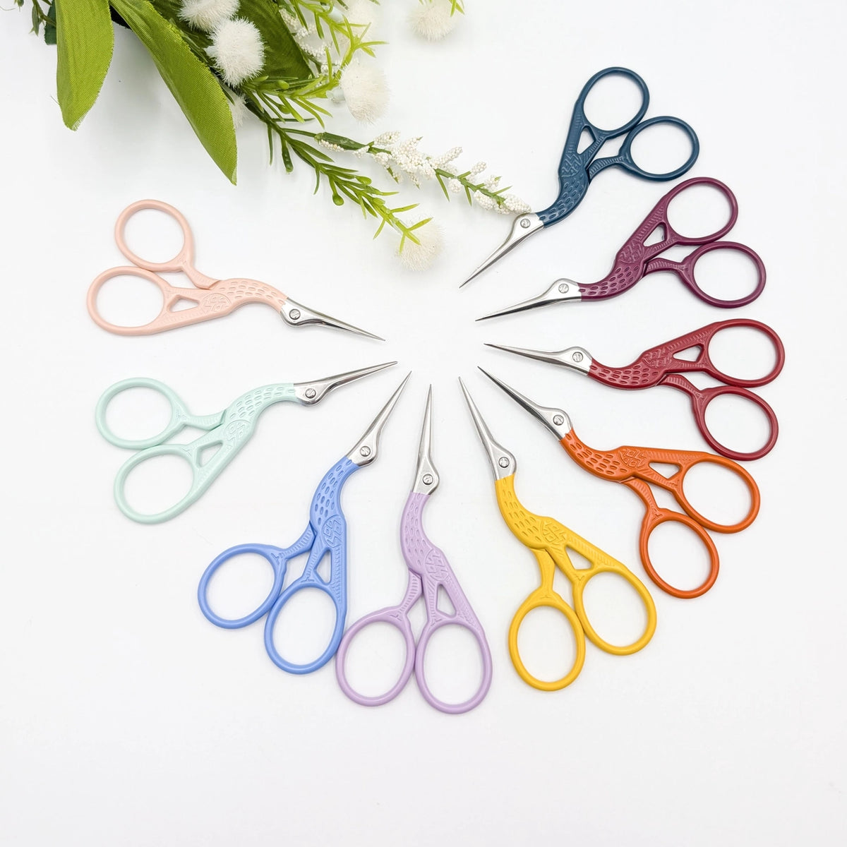 Colorful Stork Embroidery Scissors