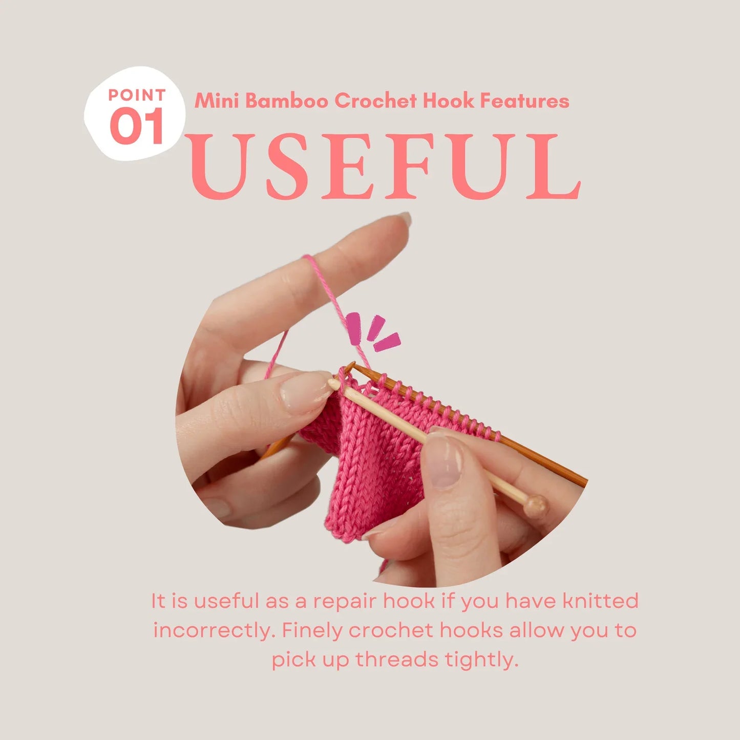 Mini Bamboo Crochet Hook